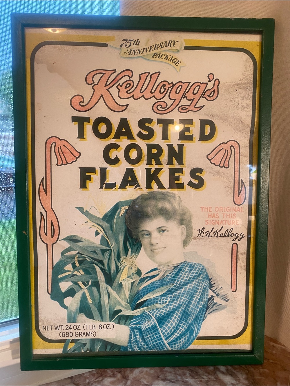 Kellogg's Toasted Corn Flakes Vintage Wall Art - Yellow, Green, Black